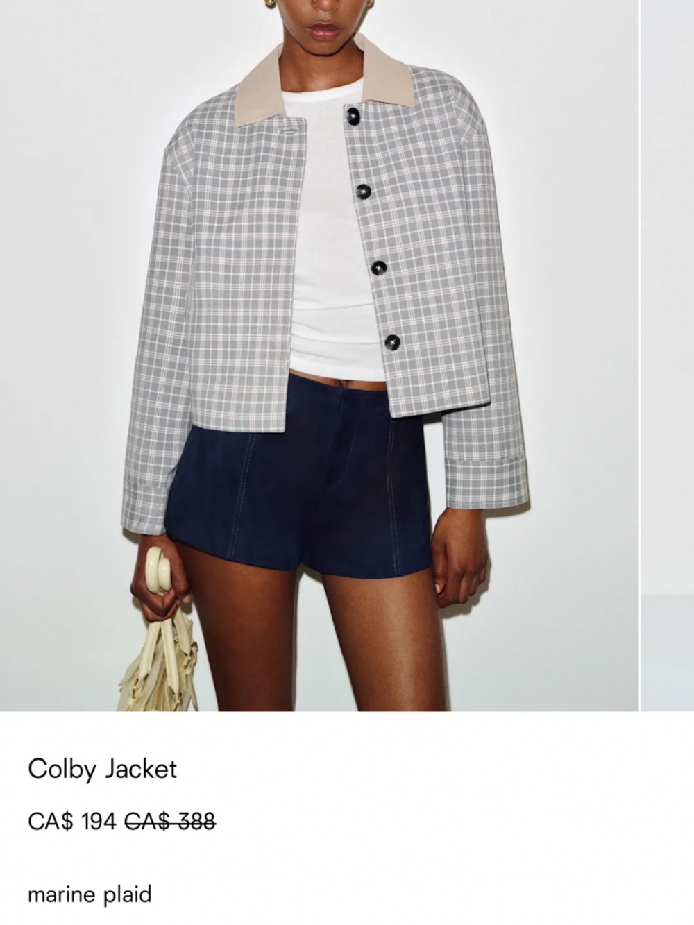 Reformation Colby Jacket Blue - Size XS